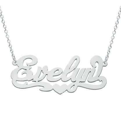 Custom Name Plate Necklace in 14K Gold | High Polish