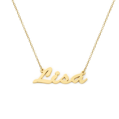 Personalized 14kt. Gold Script Nameplate Necklace