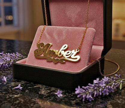 Personalized 14K Gold Name Plate Necklace