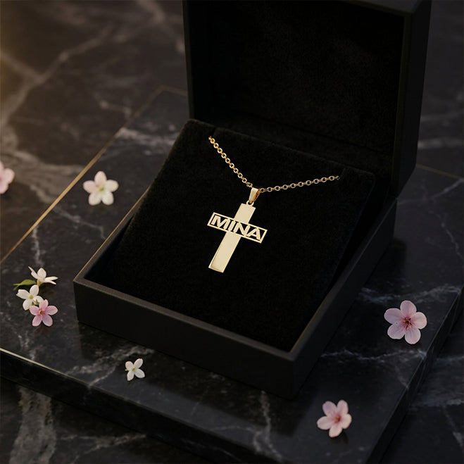 Personalized Cross Pendant in14K Gold