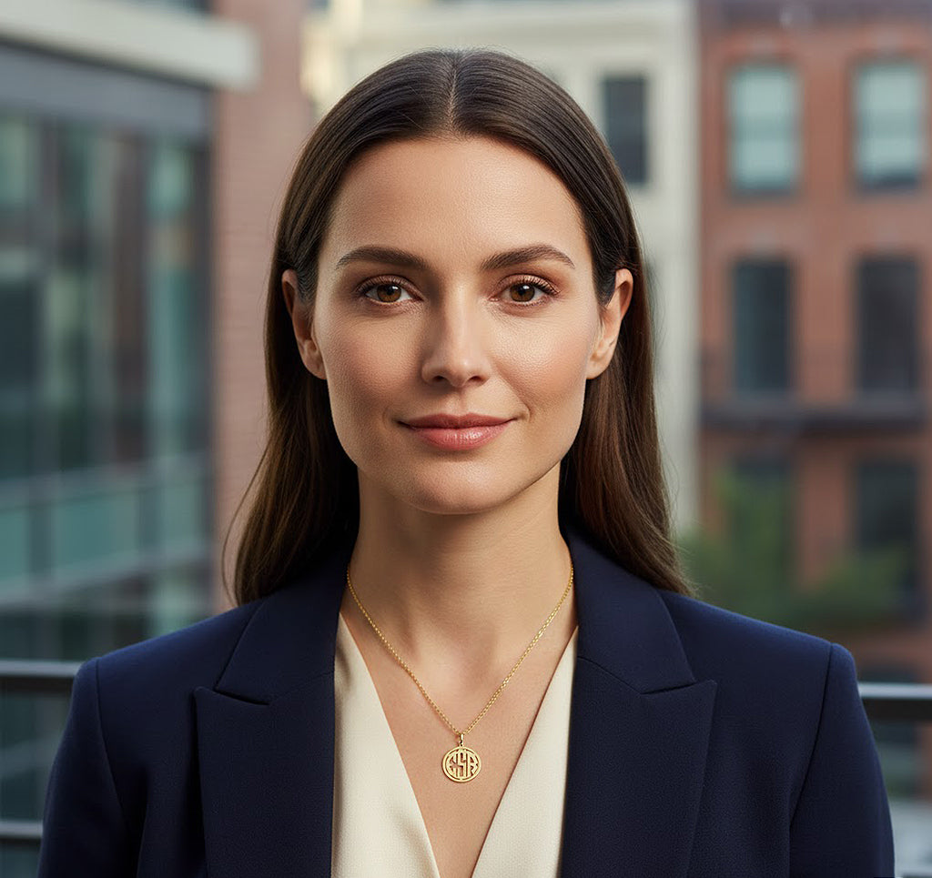 Personalized 14kt. Gold Monogram Disc Pendant