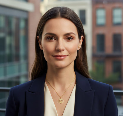 Personalized 14kt. Gold Monogram Disc Pendant