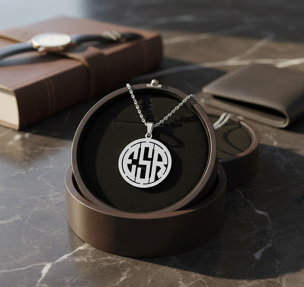 Personalized 14kt. Gold Monogram Disc Pendant