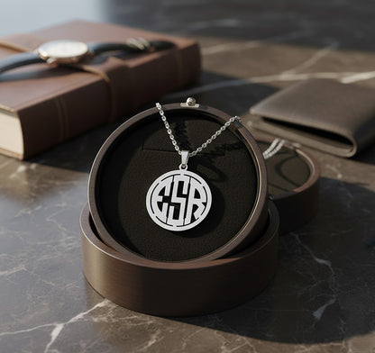 Personalized 14kt. Gold Monogram Disc Pendant