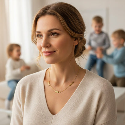 Personalized Multi-Name Necklace in Solid 14K Gold | Perfect Gift for Your Loved Ones on Any Occasion!