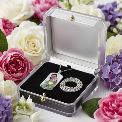 Stylish 14K Gold Picture Pendant Solid Dog Tag Shape for Customized Jewelry