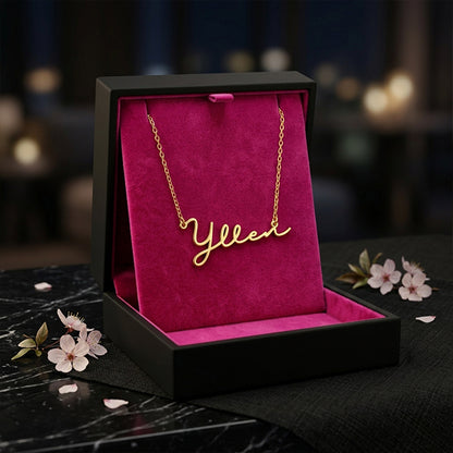 Signature Pendant in 14K Solid Gold | 1" wide