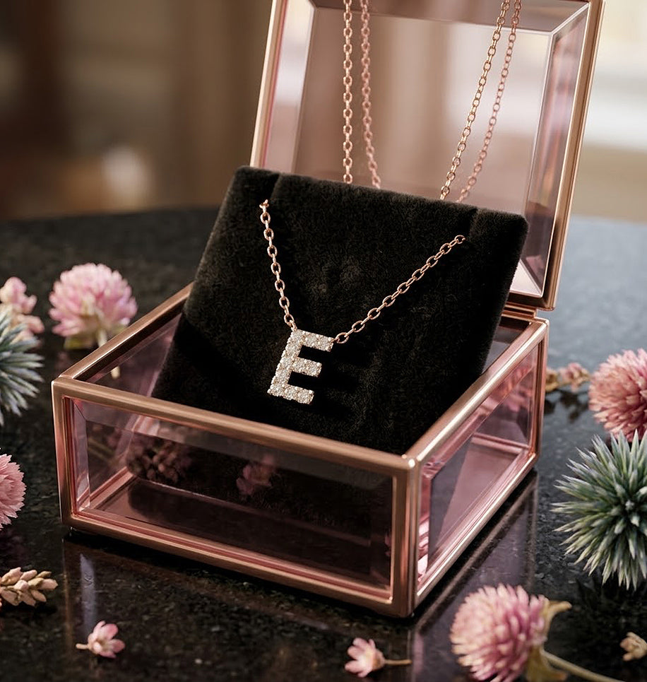 Single Letter Covered in Diamonds set in 14K Gold | 6mm