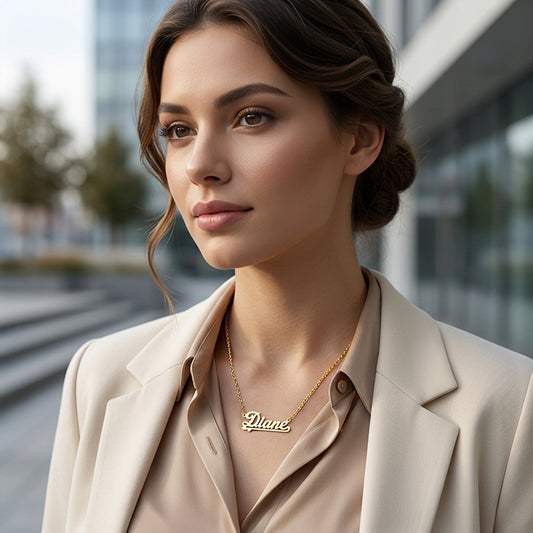 Solid 14K Gold Personalized Name Plate with High Polish Finish