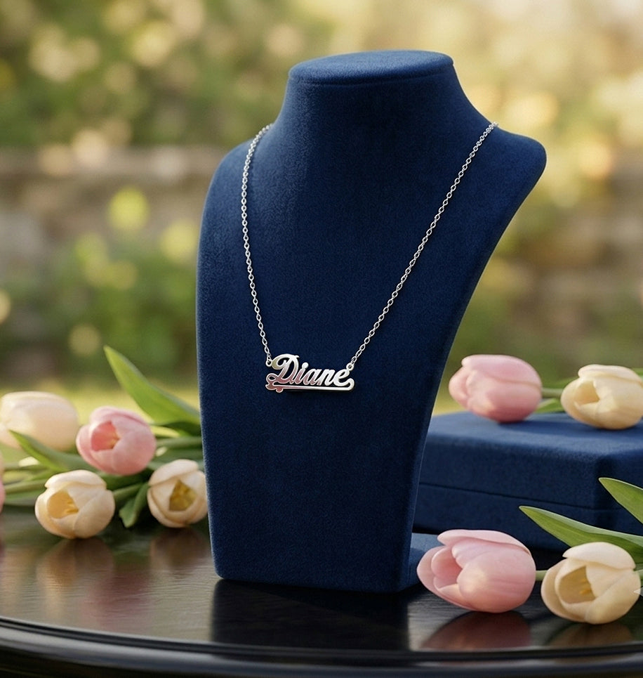 Solid Sterling Silver Personalized Name Plate with High Polish Finish