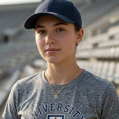 Sports Number Charm Pendant with Diamonds