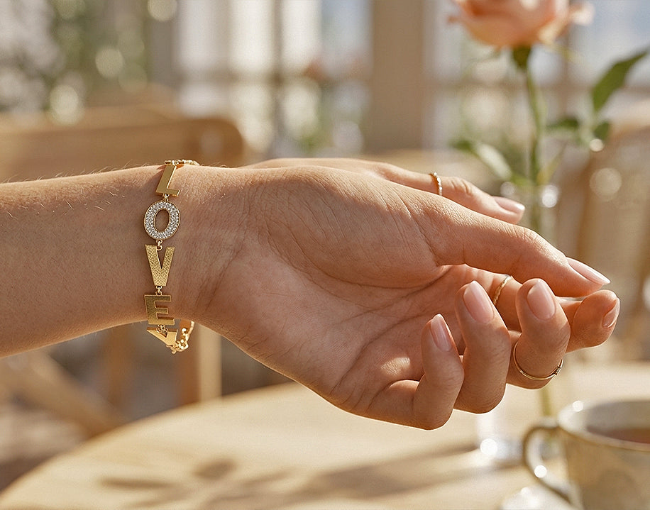 Women's LOVE YOU Bracelet in 14K Gold