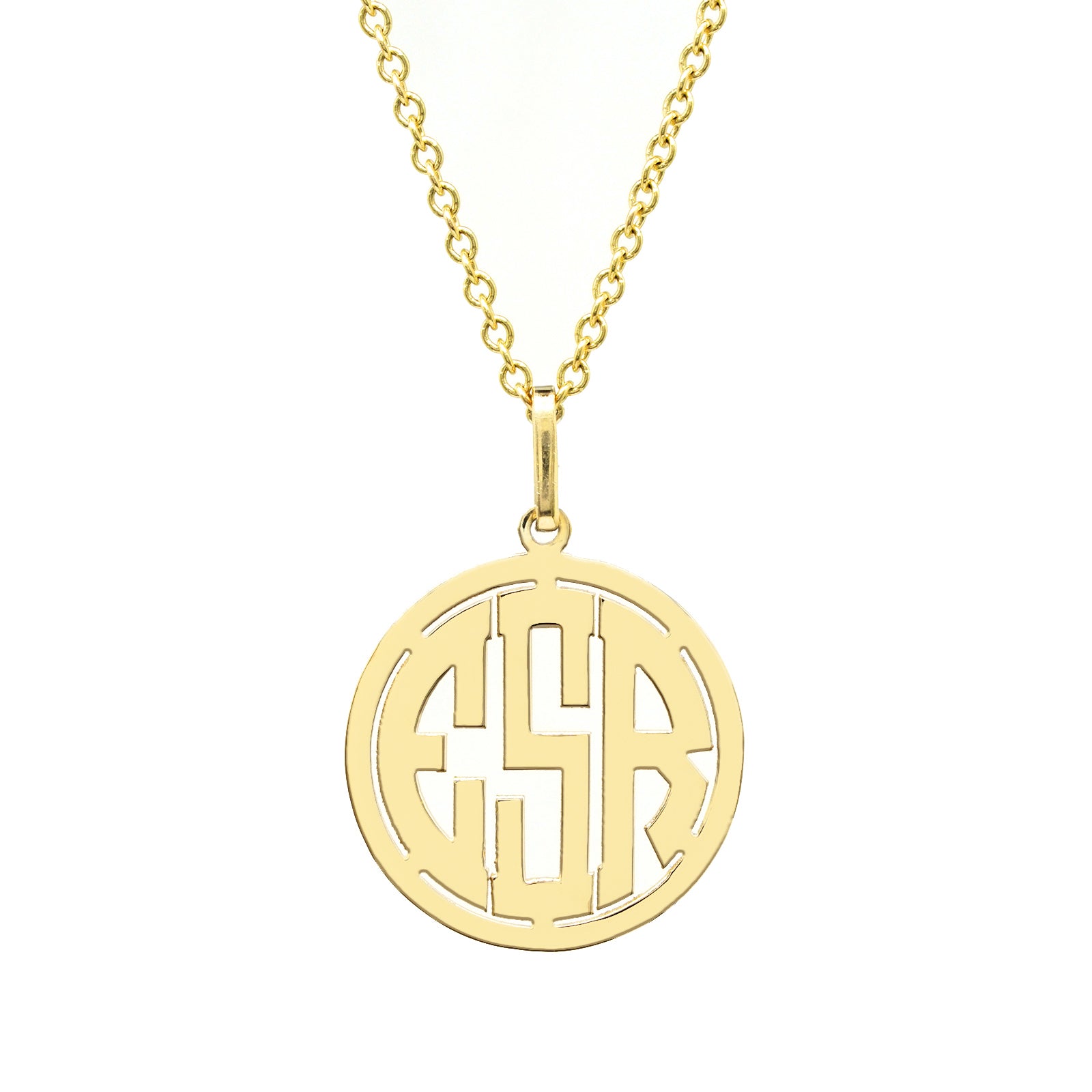Monogram Dis Personalized 14kt. Gold Monogram Disc Pendant - Monograms NYC
