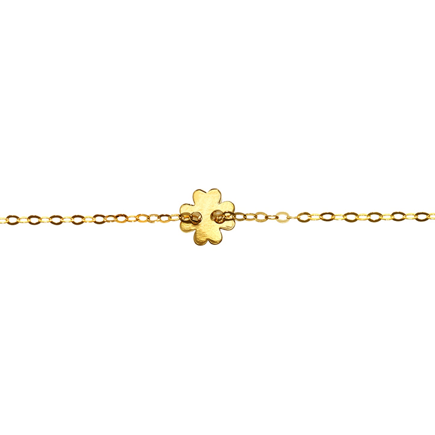 14K Gold Polished Clover Bracelet
