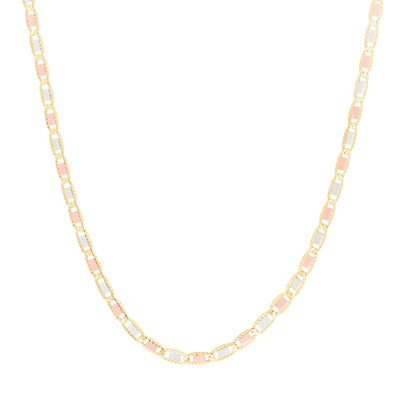 14K Tricolor Gold Valentino Chain with Lobster Clasp