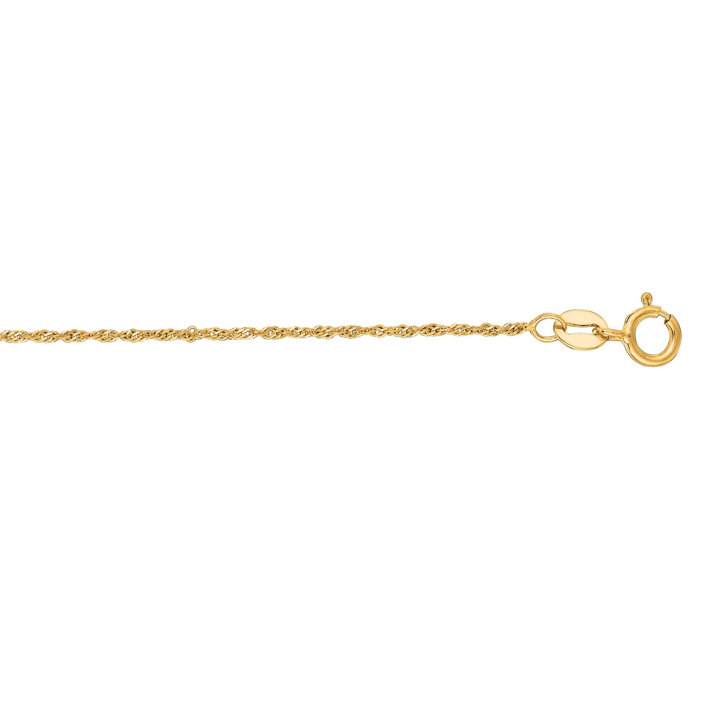 10K Gold Singapore Chain with Spring Ring
