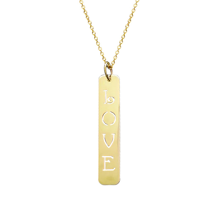 14kt. Gold Love Bar Pendant Necklace