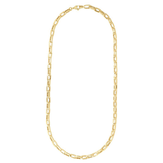 14K Gold Men's Paperclip Chain Necklace with Lobster Clasp