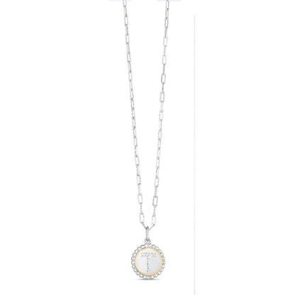 Sterling Silver-18K Gold Popcorn Initials Letter A Necklace