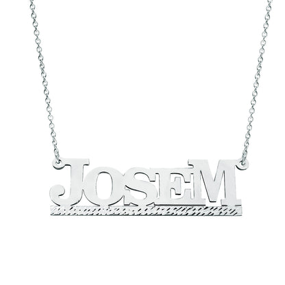 Custom Sterling Silver Solid Nameplate Necklace