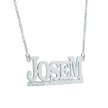 Custom Sterling Silver Solid Nameplate Necklace