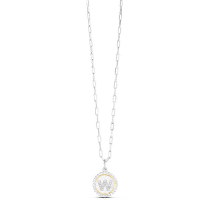 Sterling Silver-18K Gold Popcorn Initials Letter A Necklace