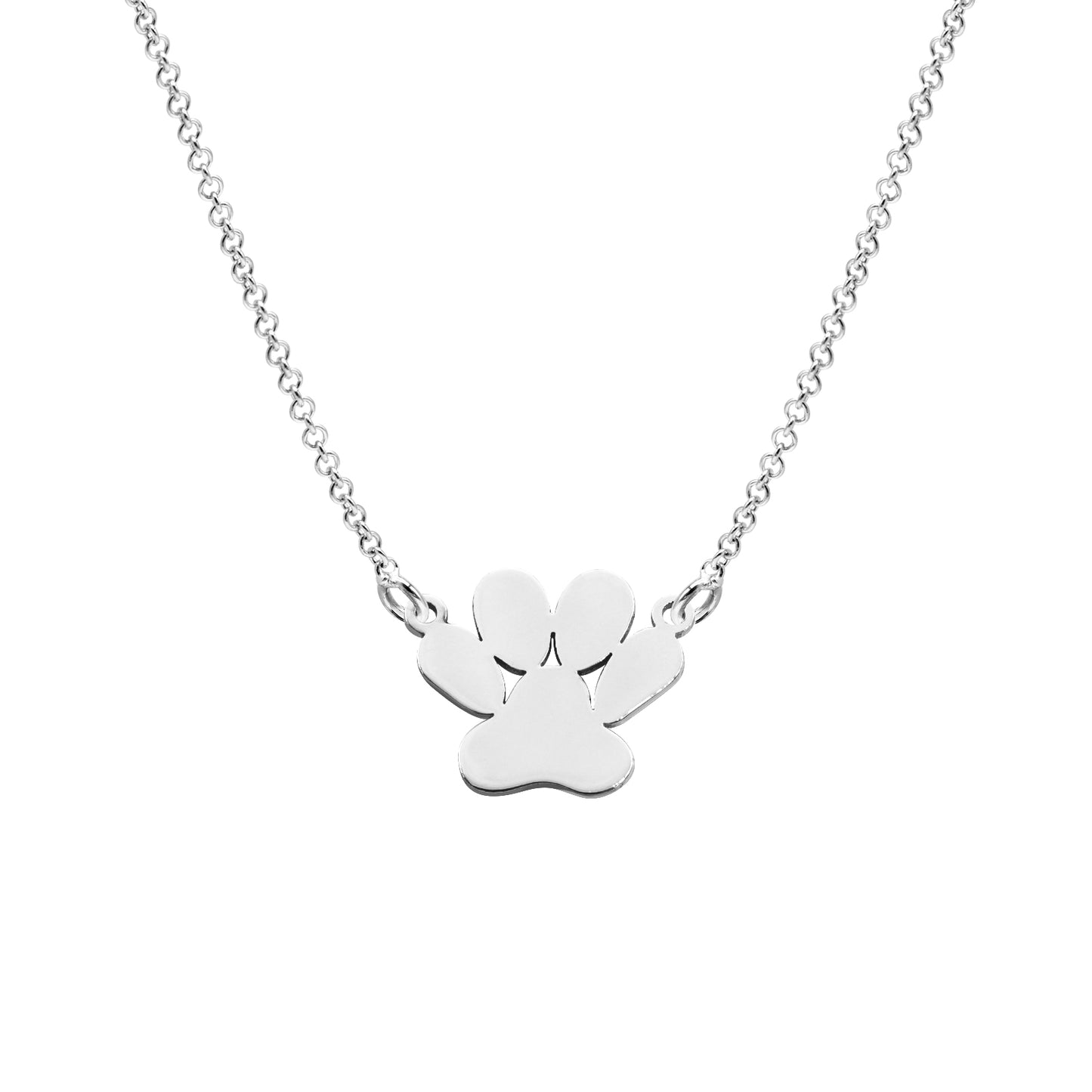 Customizable 14K Gold Dog Paw with Chain and Engravable | High Polish