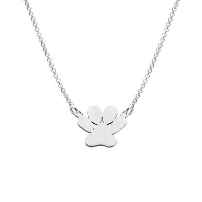 Customizable 14K Gold Dog Paw with Chain and Engravable | High Polish