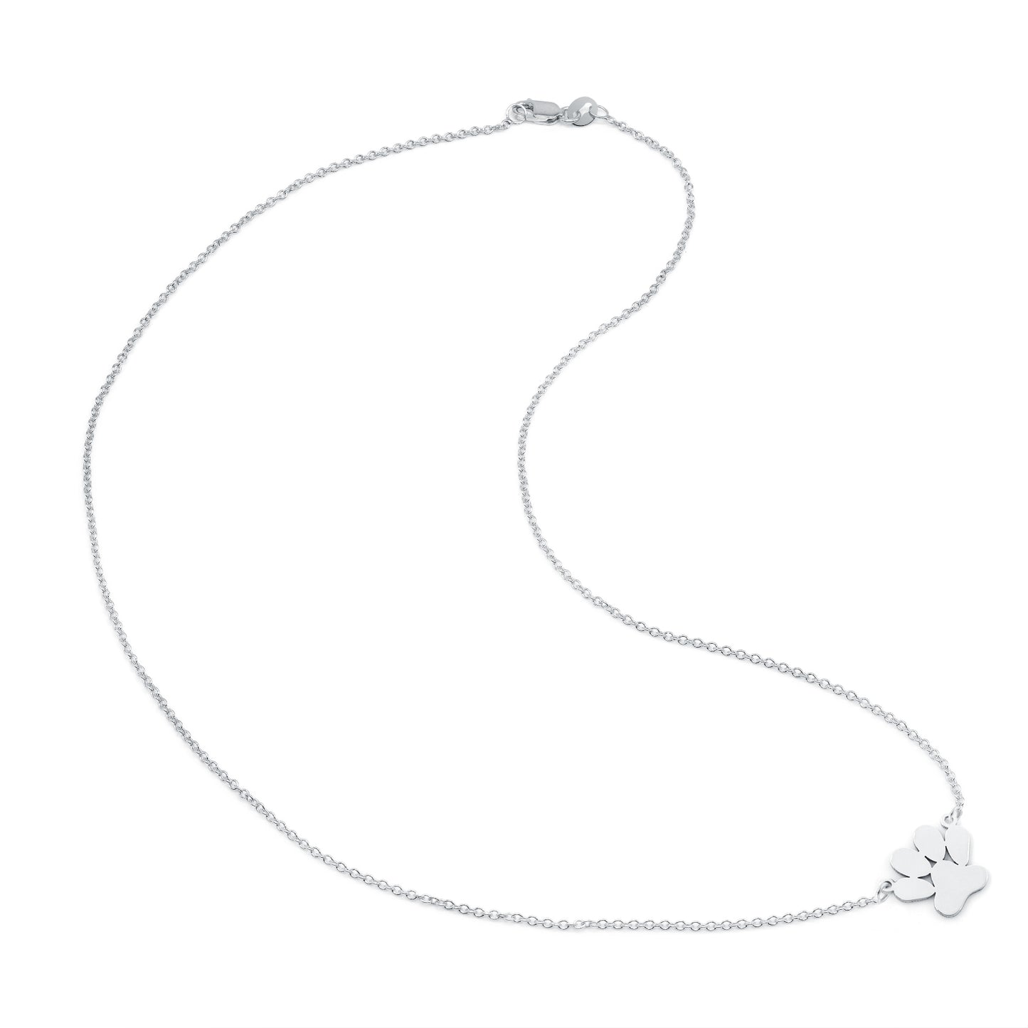 Customizable 14K Gold Dog Paw with Chain and Engravable | High Polish