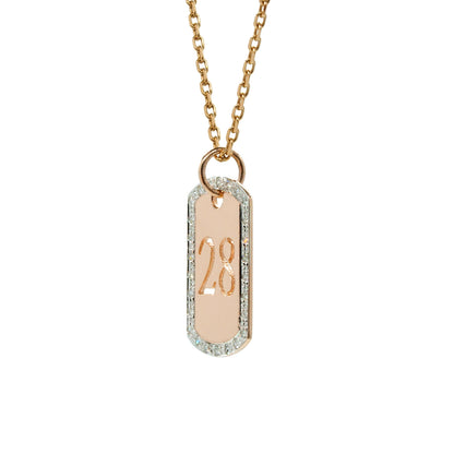Diamonds Punch Out Dog Tag Pendant in 14K Gold | Numbers