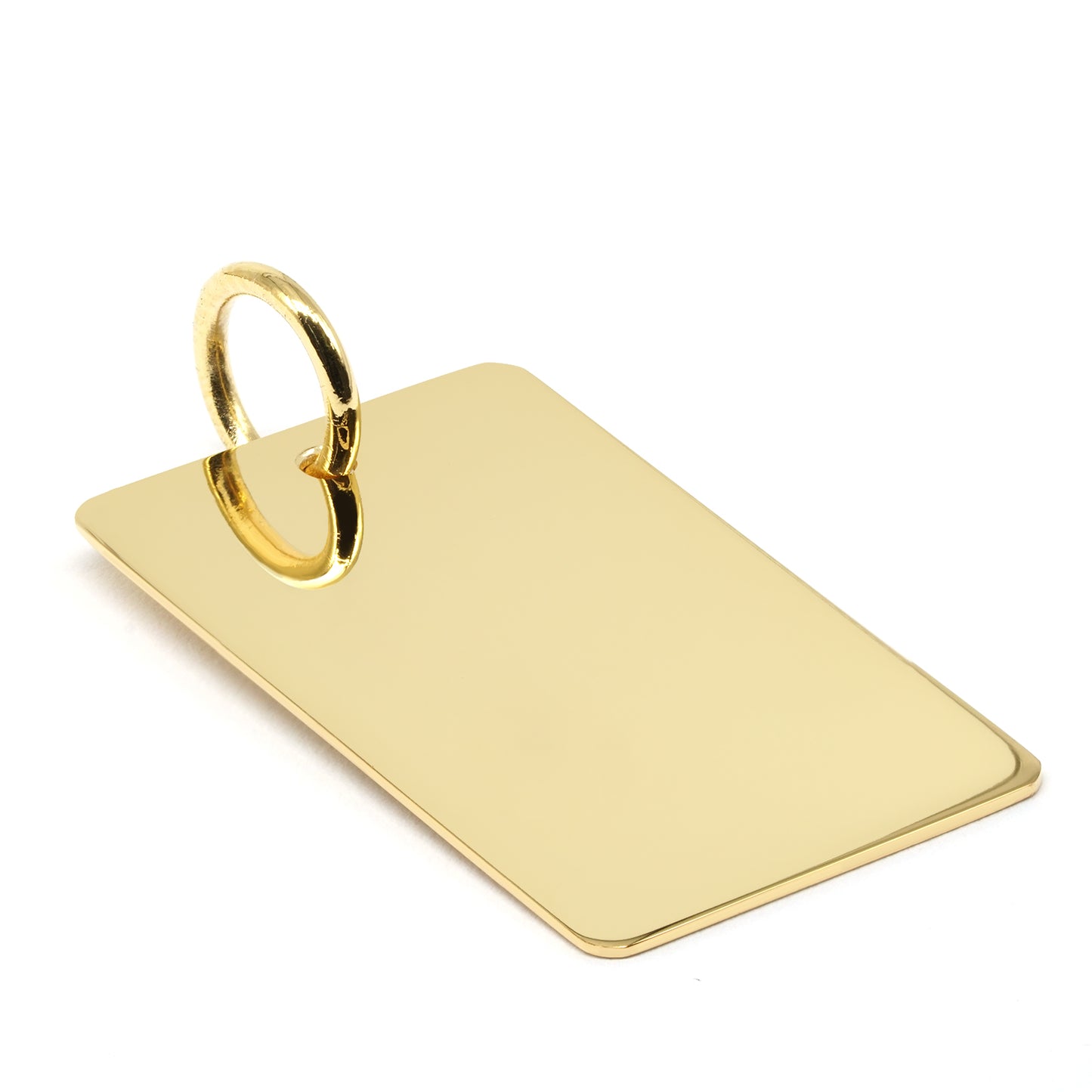 Custom Engravable Dog Tag Pendant in 14K Gold | High Polish