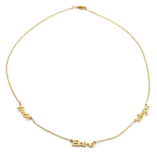 Personalized Multi-Name Necklace in Solid 14K Gold | Perfect Gift for Your Loved Ones on Any Occasion!