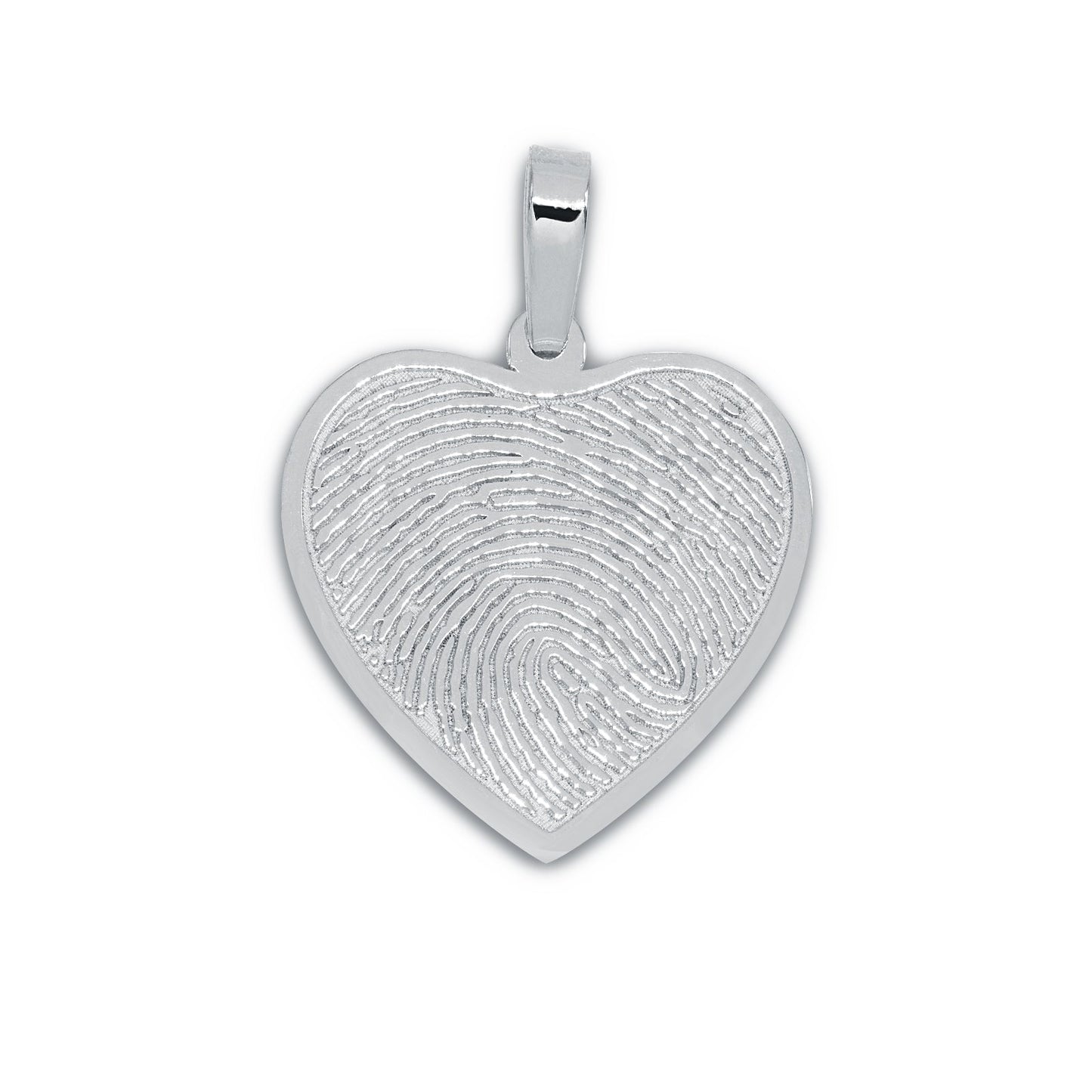 Custom Bezelled Fingerprint Heart Pendant in 14K Gold