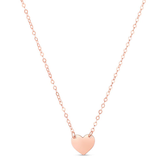 14K Gold Mini Heart Pendant with Spring Ring Clasp