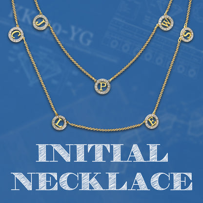 Multi-Initials Station Necklace in 14K Gold with Diamonds | Customizable
