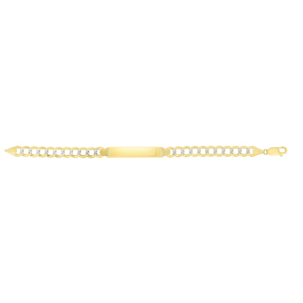 14K Gold Pave Curb ID Chain Bracelet