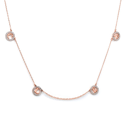 Multi-Initials Station Necklace in 14K Gold with Diamonds | Customizable