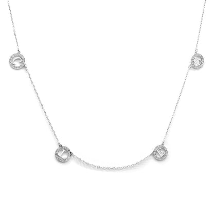 Multi-Initials Station Necklace in 14K Gold with Diamonds | Customizable