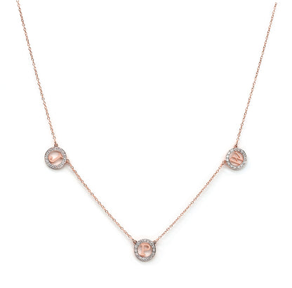 Multi-Initials Station Necklace in 14K Gold with Diamonds | Customizable