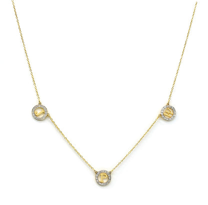 Multi-Initials Station Necklace in 14K Gold with Diamonds | Customizable