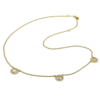 Multi-Initials Station Necklace in 14K Gold with Diamonds | Customizable