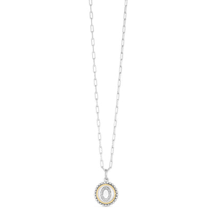 Sterling Silver-18K Gold Popcorn Initials Letter A Necklace