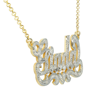 Personalized 14K Gold and Full Diamonds Name Plate