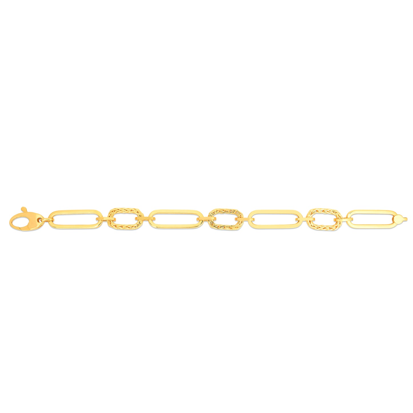 14K Gold Polished Paperclip Bracelet