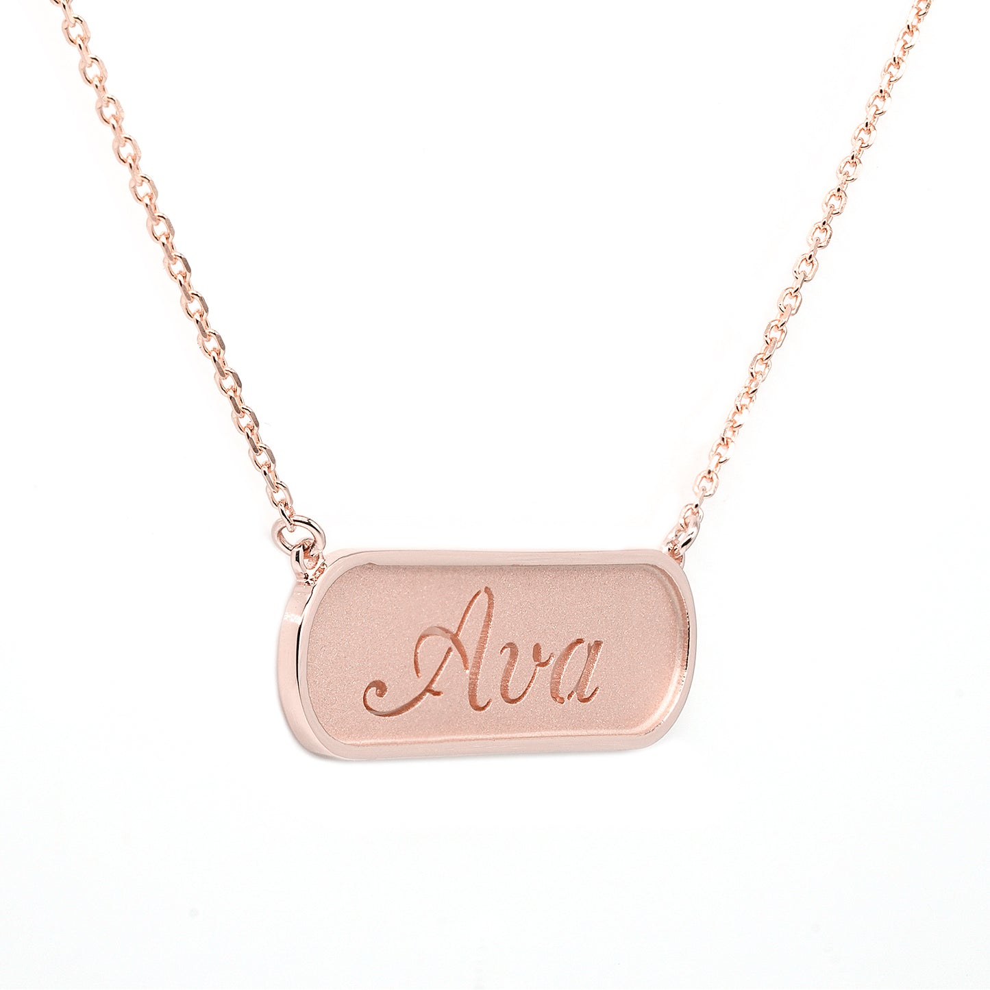 Custom Punch Out Name on 14K Gold Bar Plate Necklace