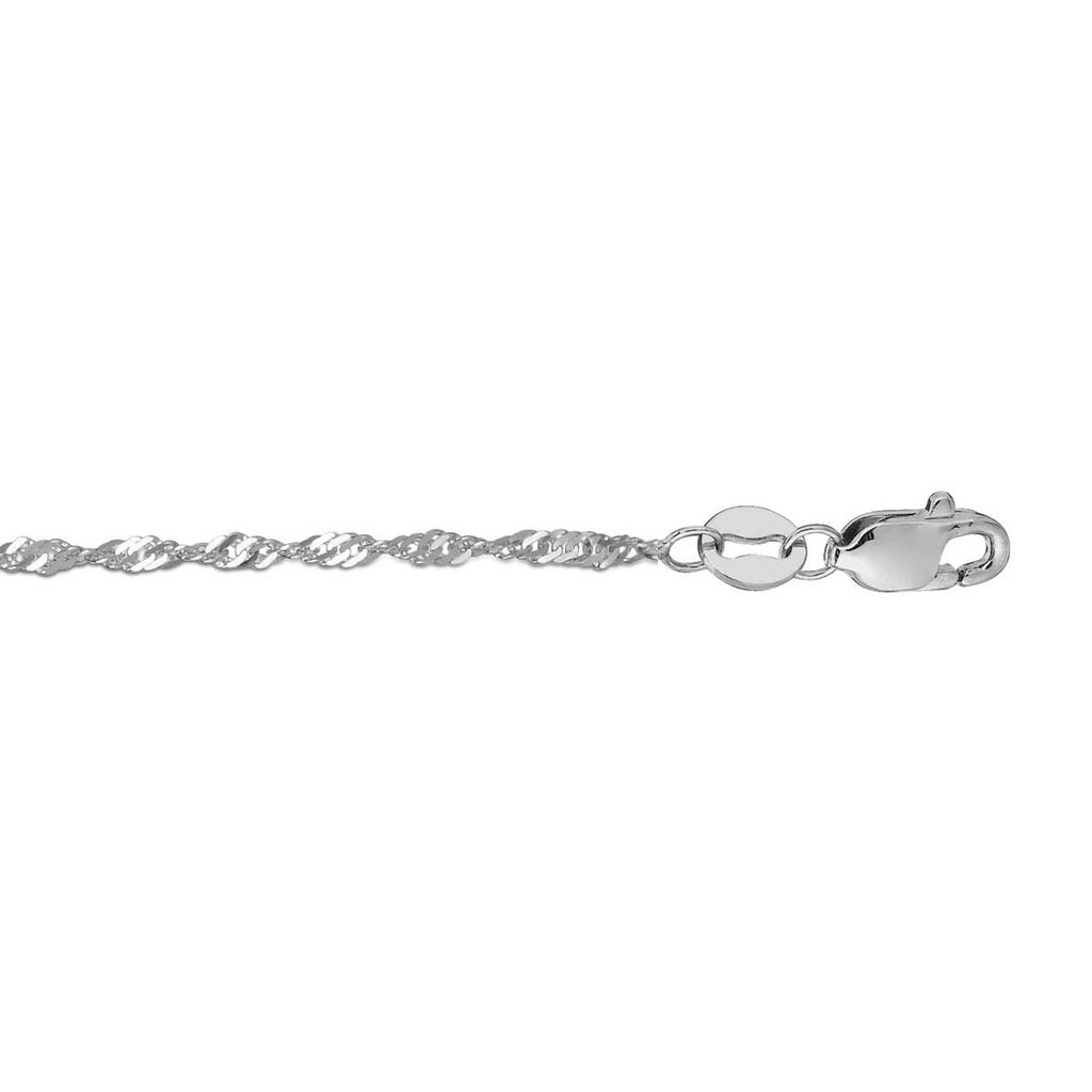 Sterling Silver Singapore Chain with Lobster Clasp
