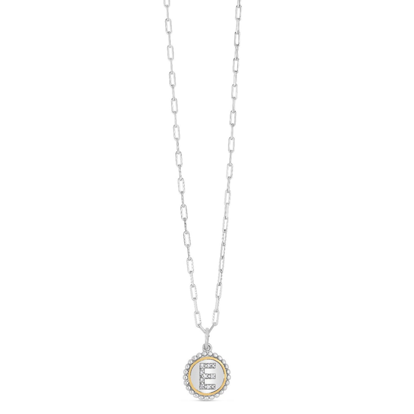 Sterling Silver-18K Gold Popcorn Initials Letter A Necklace