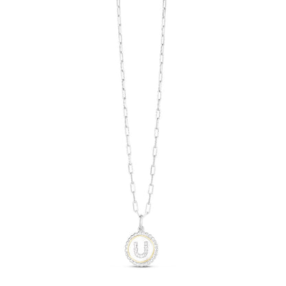 Sterling Silver-18K Gold Popcorn Initials Letter A Necklace