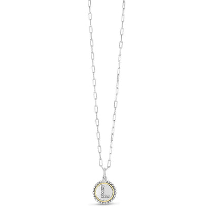 Sterling Silver-18K Gold Popcorn Initials Letter A Necklace