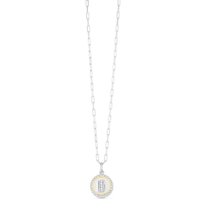 Sterling Silver-18K Gold Popcorn Initials Letter A Necklace